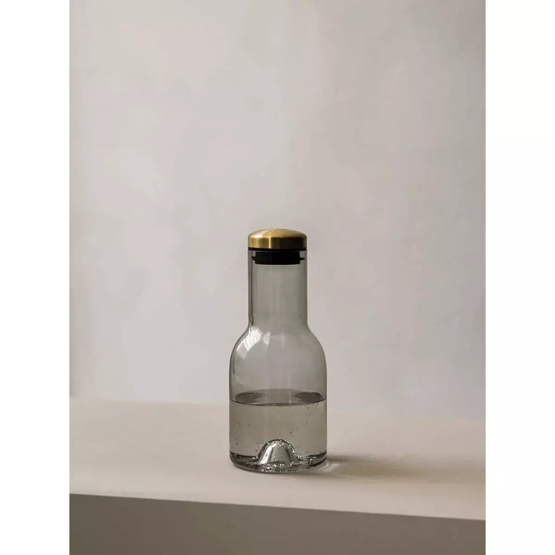 Menu North America Water Bottle, 17oz (1.5L), Smoke Glass, Brass Lid