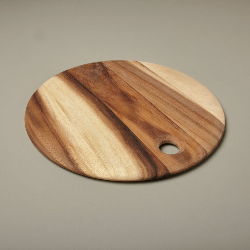 Be Home Acacia Round Board with Tapered Edge, Medium