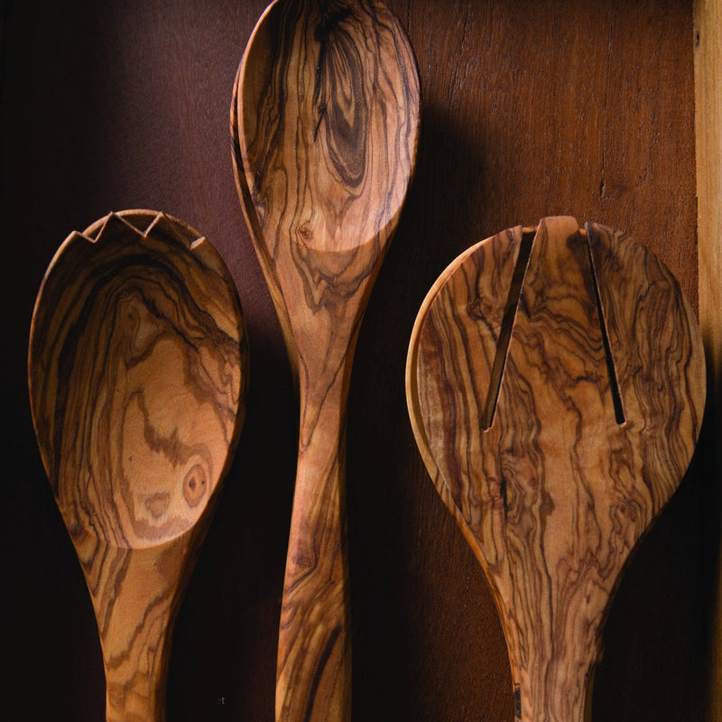Be Home Olive Wood Round Serving Set