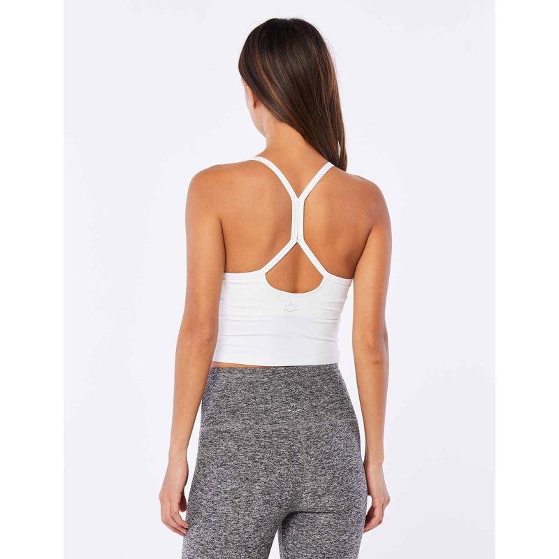Beyond Yoga Spacedye Slim Racerback Cropped Tank Cloud White