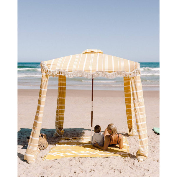 Business & Pleasure Beach Blanket Vintage Yellow Stripe