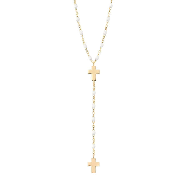 Gigi Clozeau 18K Cross Rosary Necklace