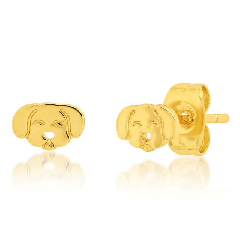 Tai Simple gold dog post earrings