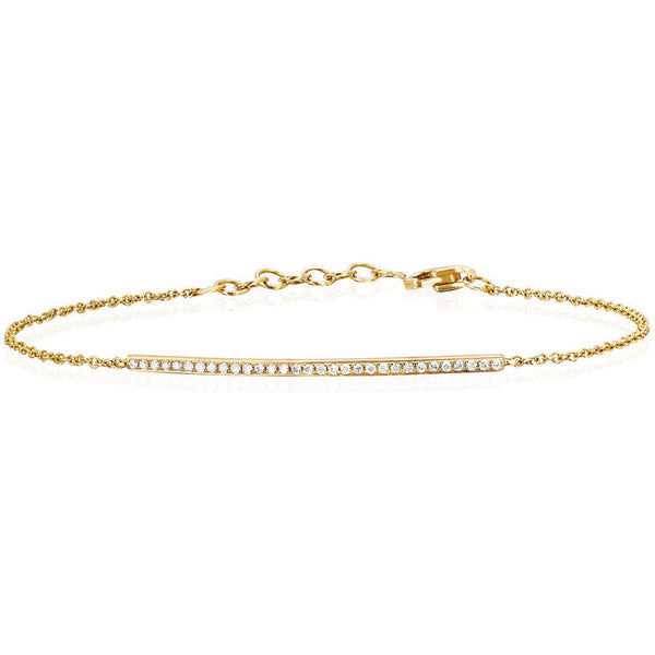 EF Collection Diamond Baguette Bar Chain Bracelet