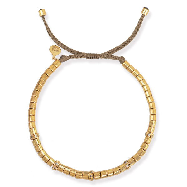 Tai Japanese glass beads with 5 CZ spacers bracelet