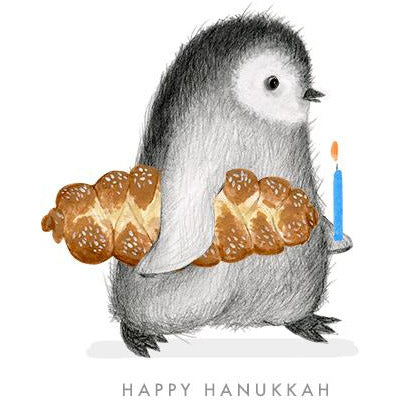 Dear Hancock Penguin with Challah bread