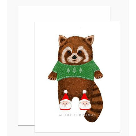 Dear Hancock Red Panda in Santa Slippers