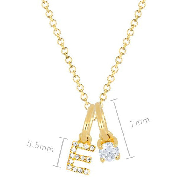 Personalize It EF Collection Diamond Birthstone Initial Charm Necklace