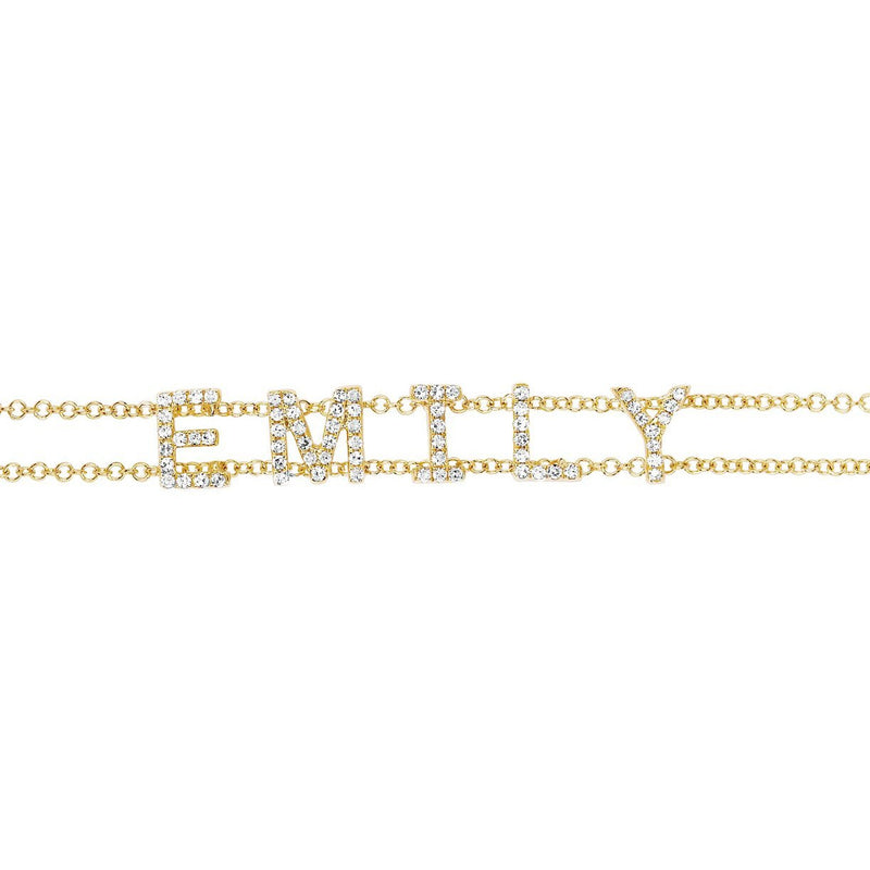 Personalize It EF Collection Diamond Custom Name Bracelet