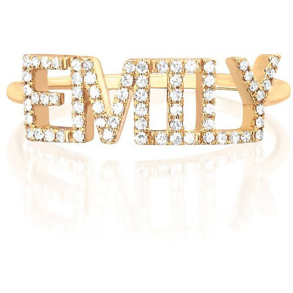 Personalize It EF Collection Diamond Custom Name Ring