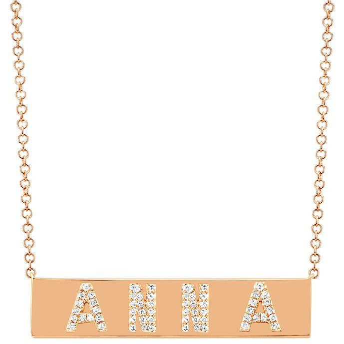 Personalize It EF Collection Diamond Custom Nameplate Necklace