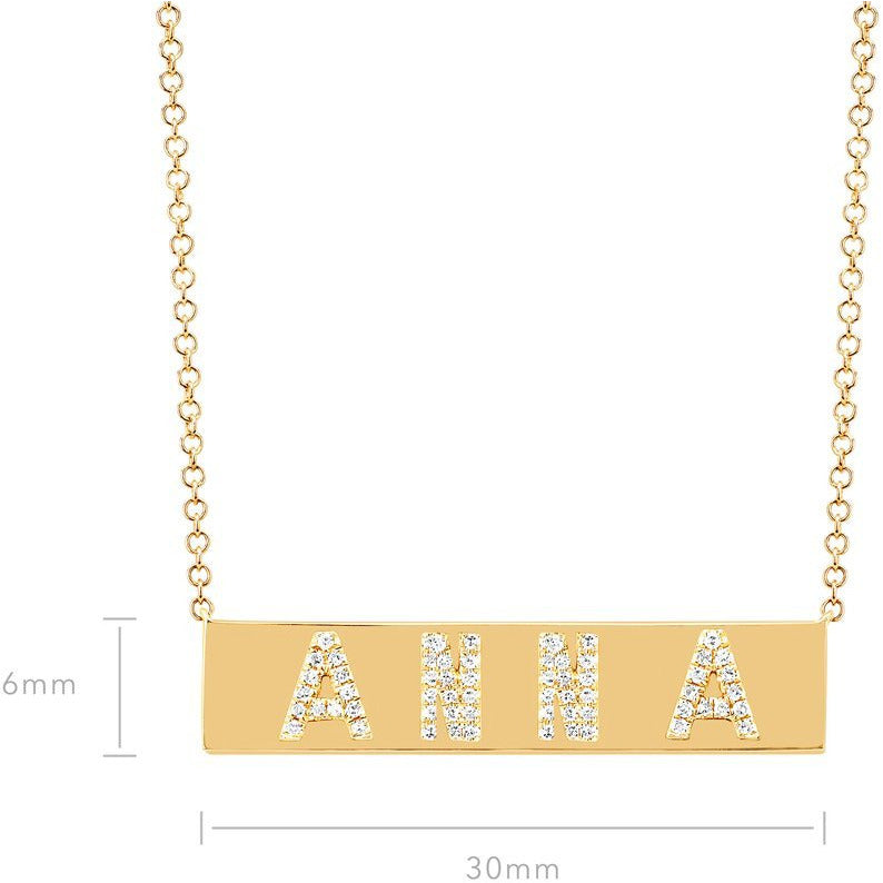 Personalize It EF Collection Diamond Custom Nameplate Necklace