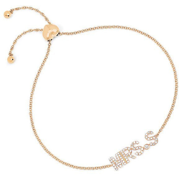 Personalize It EF Collection Diamond Custom "Mrs." Initial Bolo Bracelet