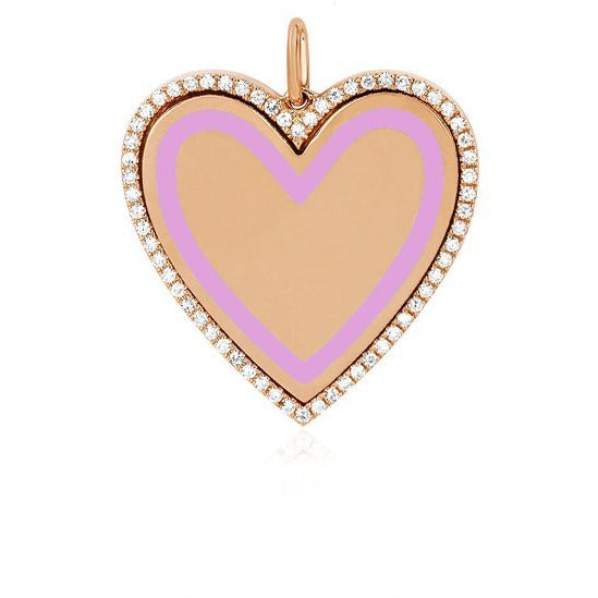 Personalize It EF Collection Diamond & Enamel Heart Necklace Charm