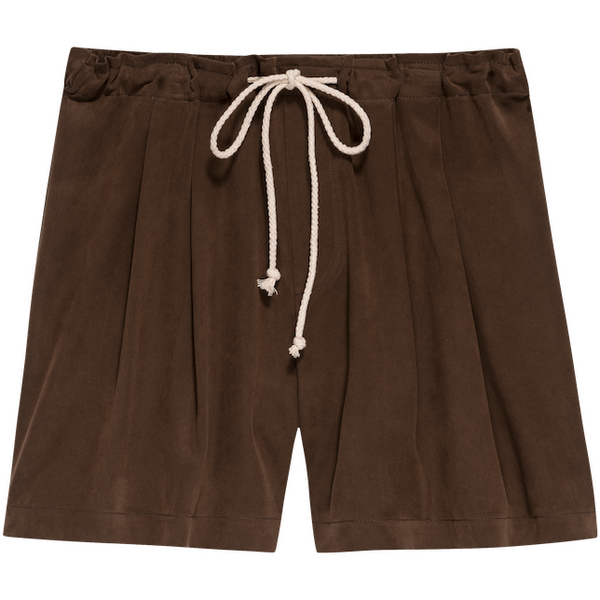 Donni Pleated Short Chocolate