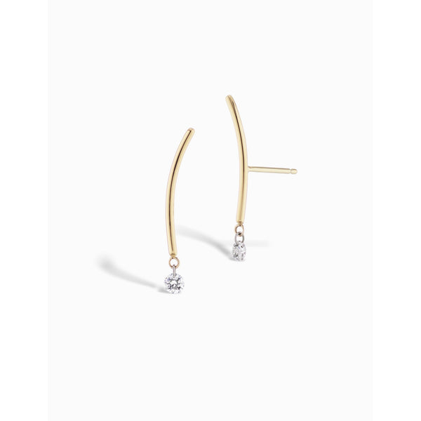 Sophie Ratner Pierced Diamond Curve Earrings