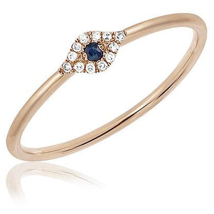 EF Collection Diamond Mini Evil Eye Stack Ring
