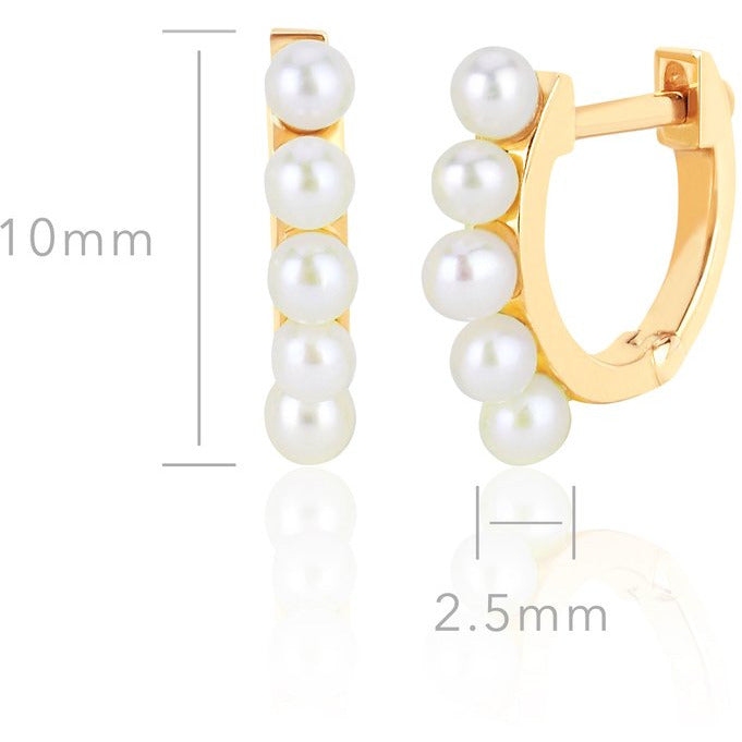EF Collection Mini Pearl Huggie Earring (PAIR)