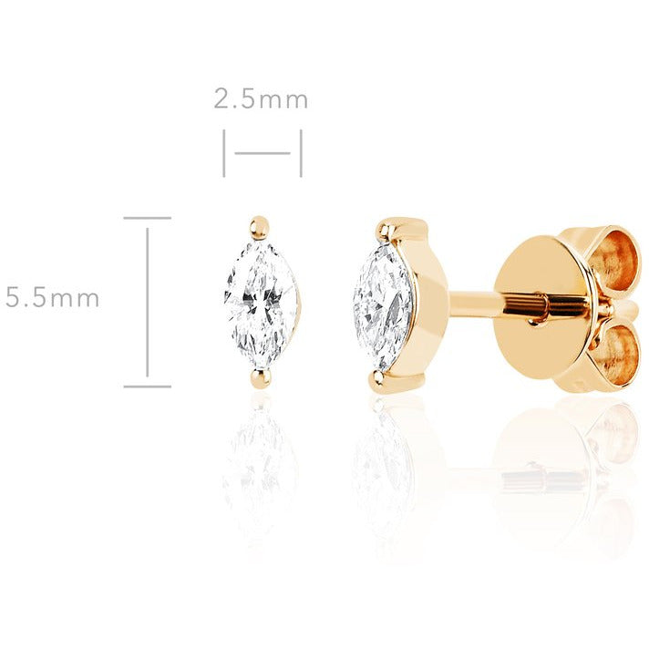 EF Collection Diamond Marquise Stud Earring (PAIR)