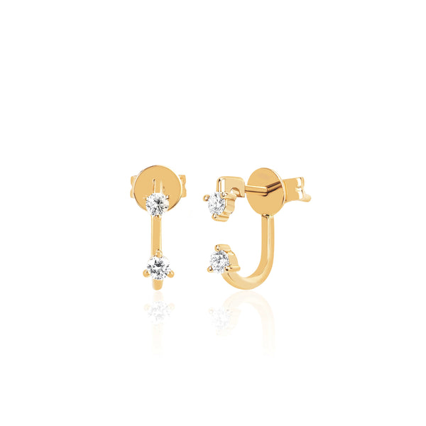 EF Collection Double Prong Set Diamond Earring (PAIR)