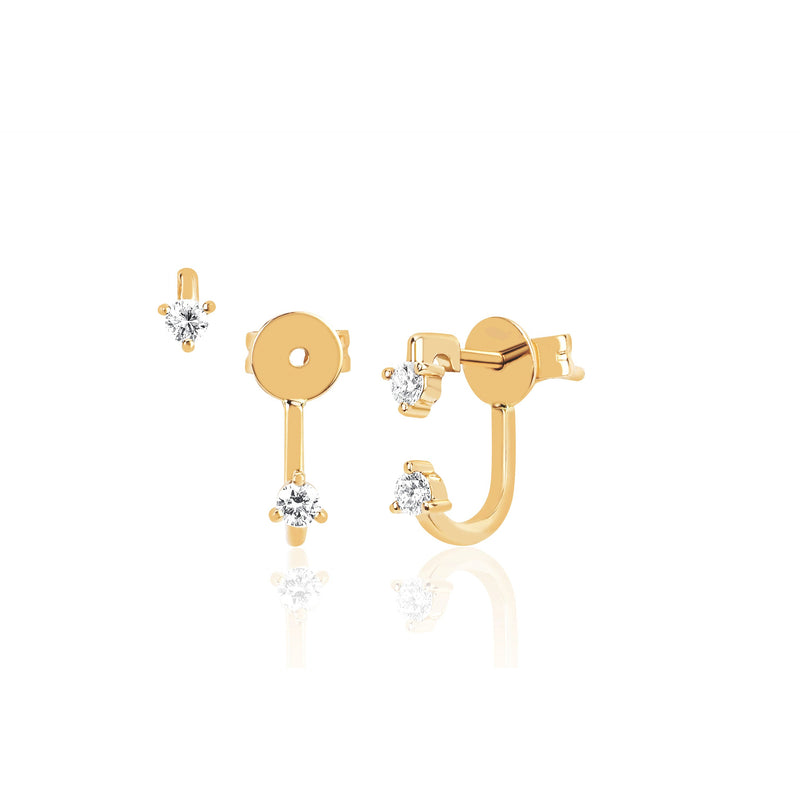 EF Collection Double Prong Set Diamond Earring (PAIR)