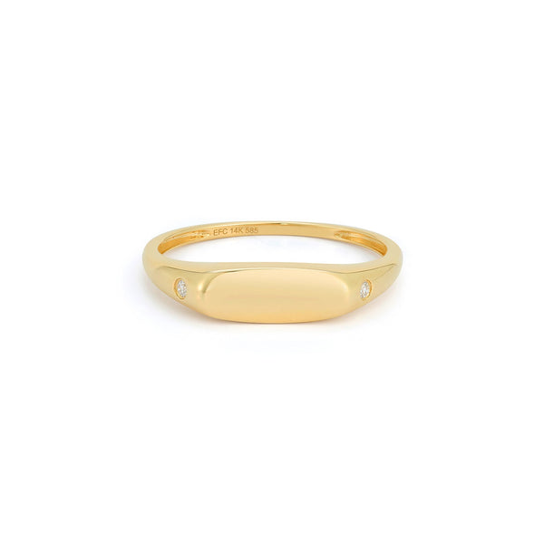 EF Collection Gold Ring with Diamond Detail