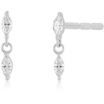 EF Collection Diamond Marquise Dangle Stud Earring
