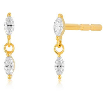 EF Collection Diamond Marquise Dangle Stud Earring