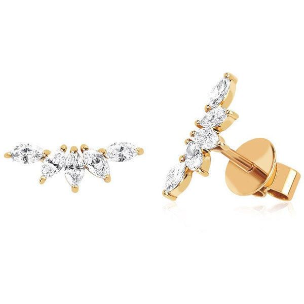 EF Collection Diamond Marquise Fan Earring (SINGLE)