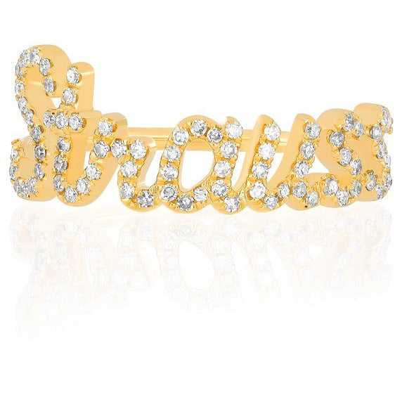 EF Collection Diamond Script Name Ring