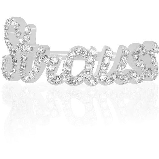 EF Collection Diamond Script Name Ring
