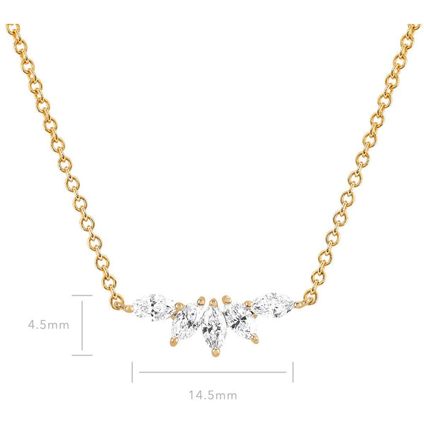 EF Collection Diamond marquise Fan Necklace