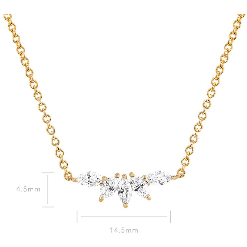 EF Collection Diamond marquise Fan Necklace