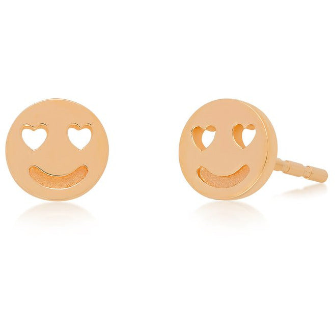 EF Collection Gold Smiley Stud