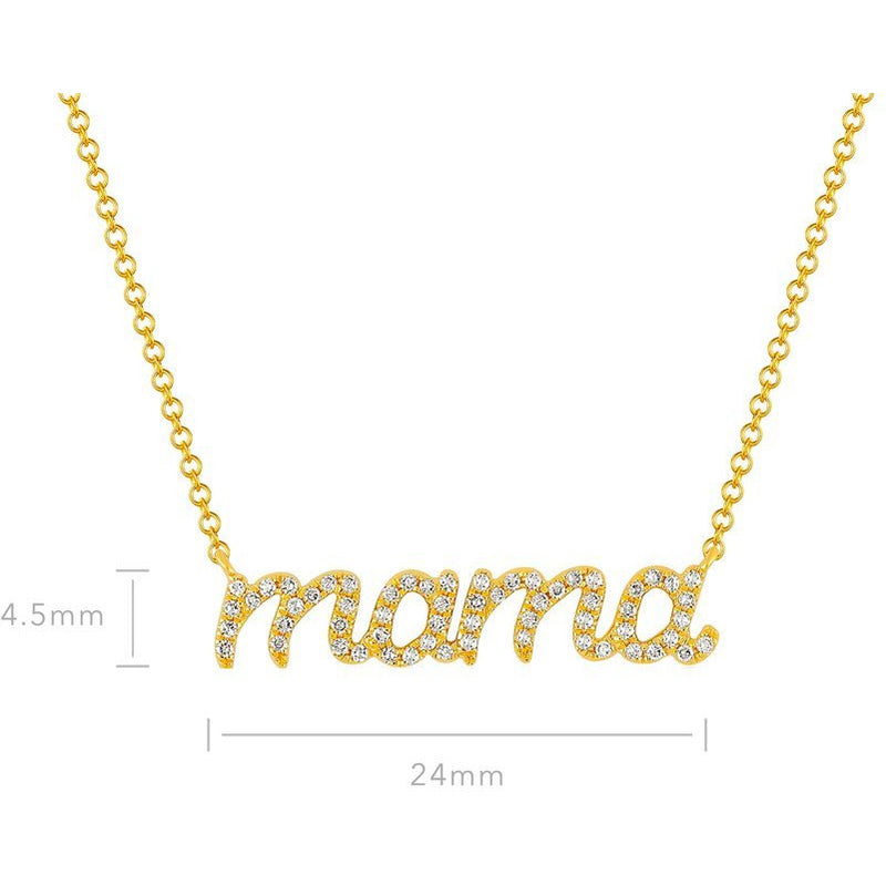 EF Collection Script Diamond Mama Necklace