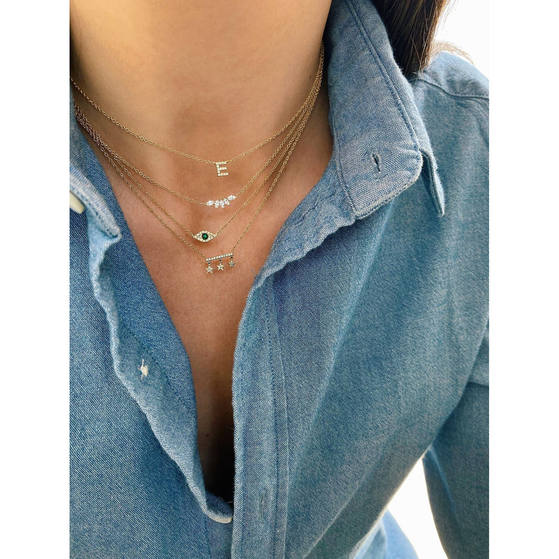 Personalize It EF Collection Diamond Birthstone Initial Charm Necklace