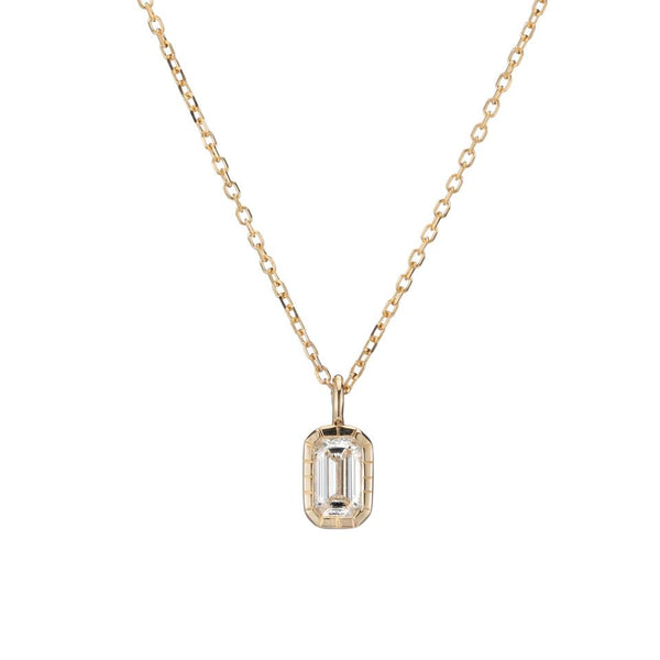 Jennie Kwon Designs Emerald Cut Diamond Wisp Necklace