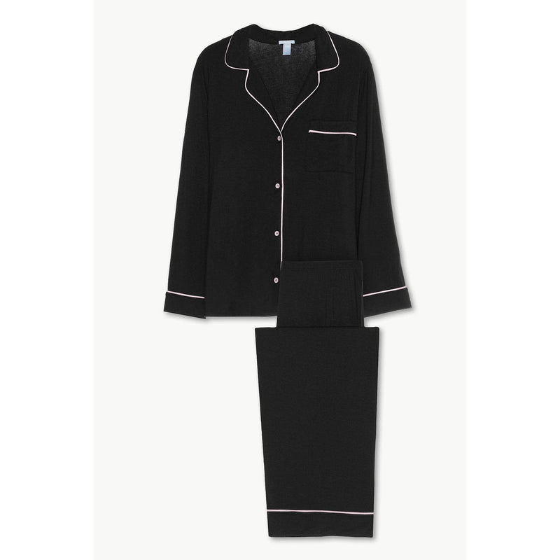 Eberjey Gisele Long PJ Set Black/Sorbet Pink