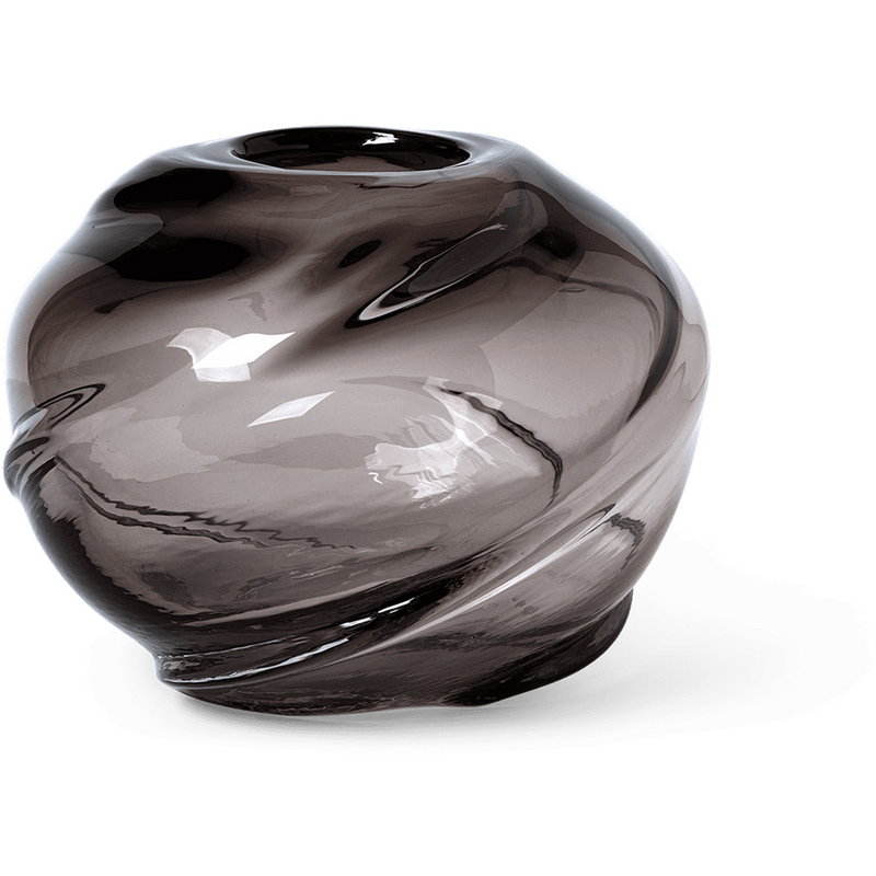 Ferm Water Swirl Vase - Round - Smoked Grey