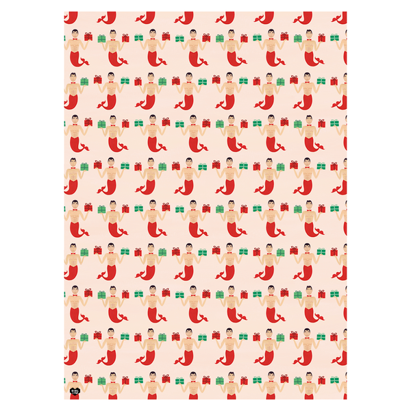 Girl with Knife Christmascape Gift Wrap