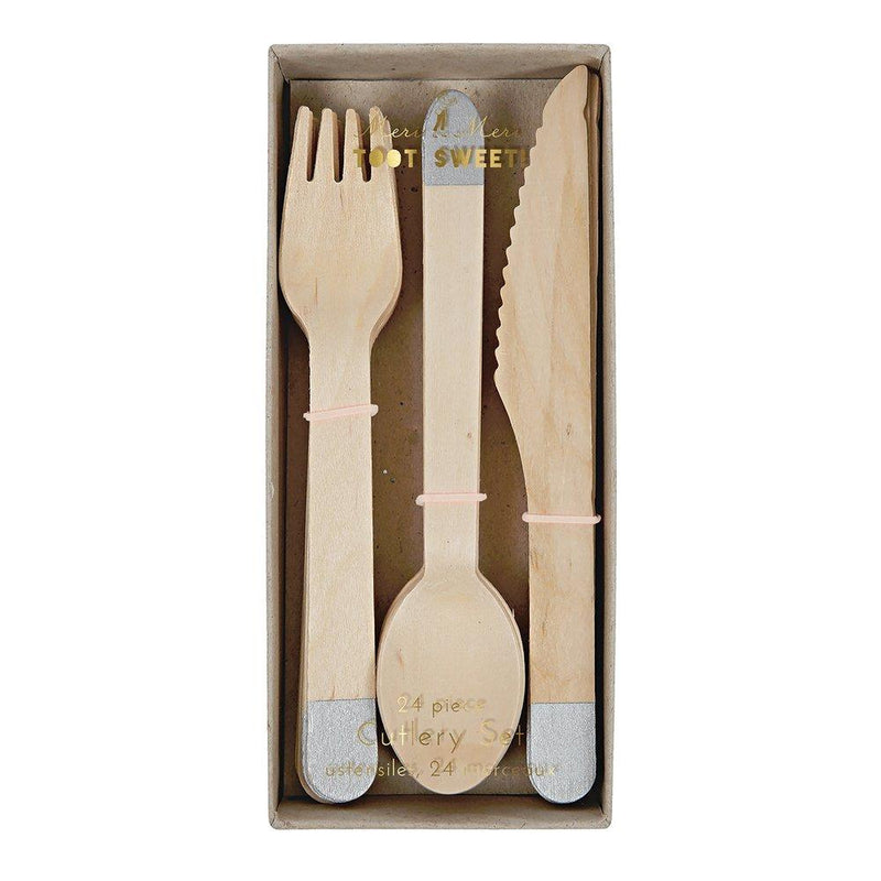 Meri Meri Silver Wooden Cutlery Set