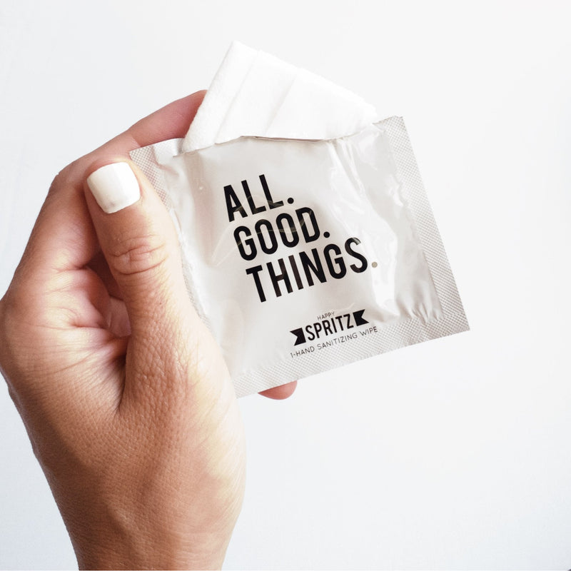Happy Spritz All Good Things Hand Sanitizing Towelette