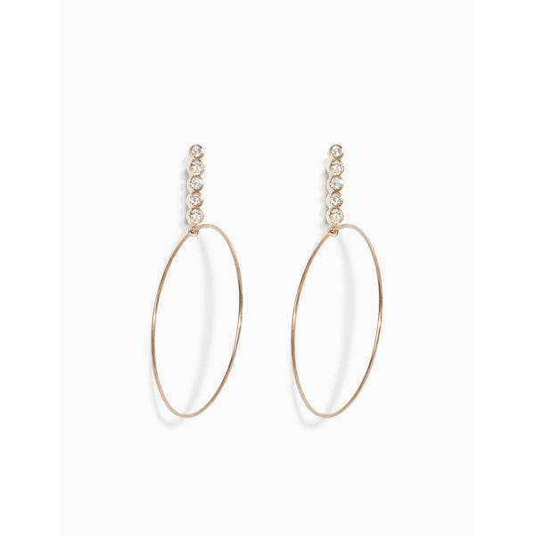 Sophie Ratner Large Five Diamond Drop Hoops