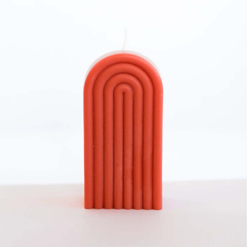 JaxKelly Tall Arch Candle Coral