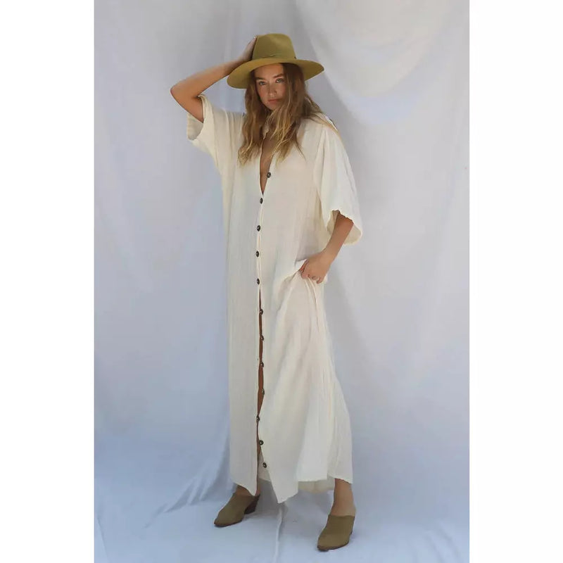 Jen's Pirate Booty Foster Button Up Natural Gauze