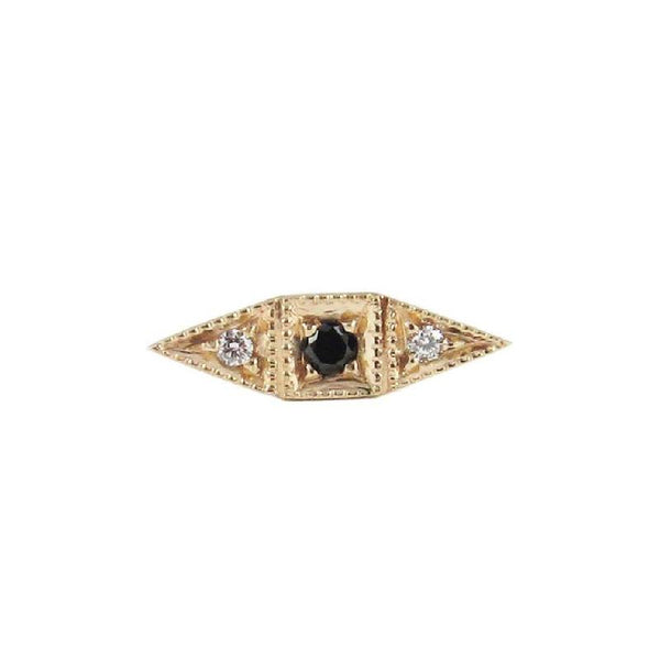 Jennie Kwon Designs Deco Point Long Stud Black Diamond (SINGLE)