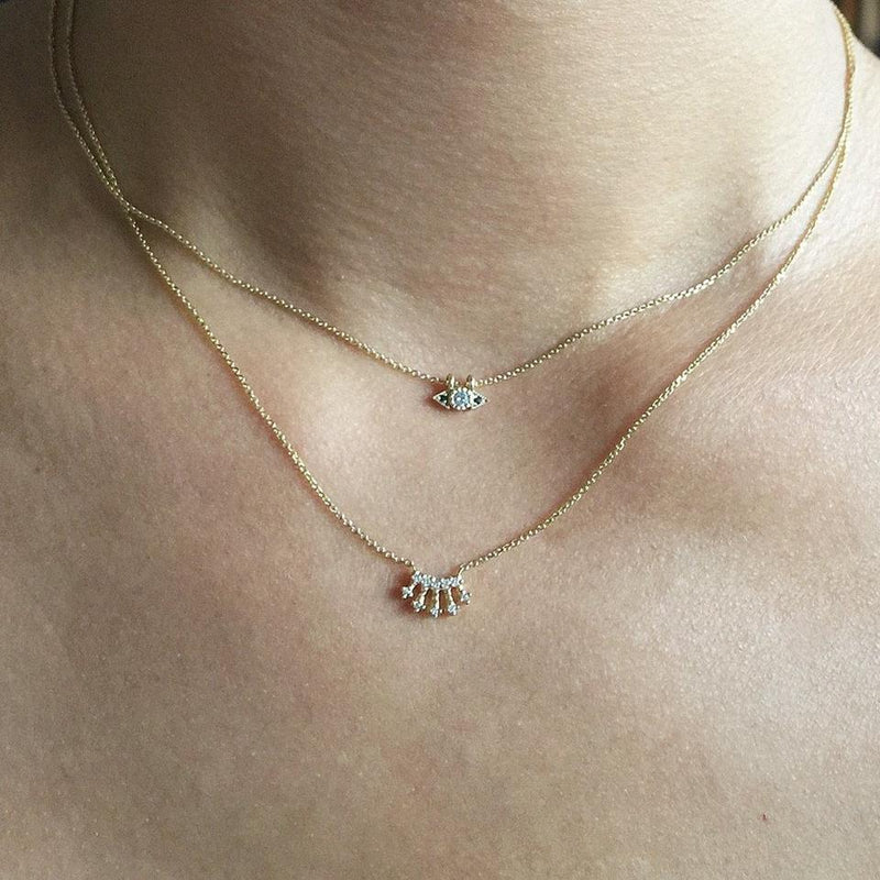 Jennie Kwon Designs Mini White Diamond Crown Necklace