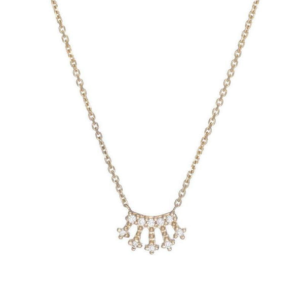 Jennie Kwon Designs Mini White Diamond Crown Necklace