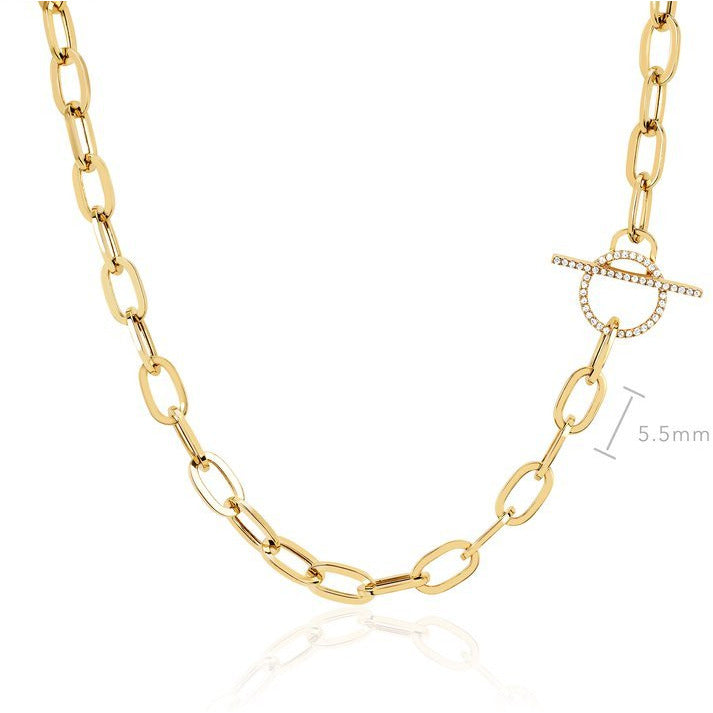 EF Collection Jumbo Diamond Toggle Necklace