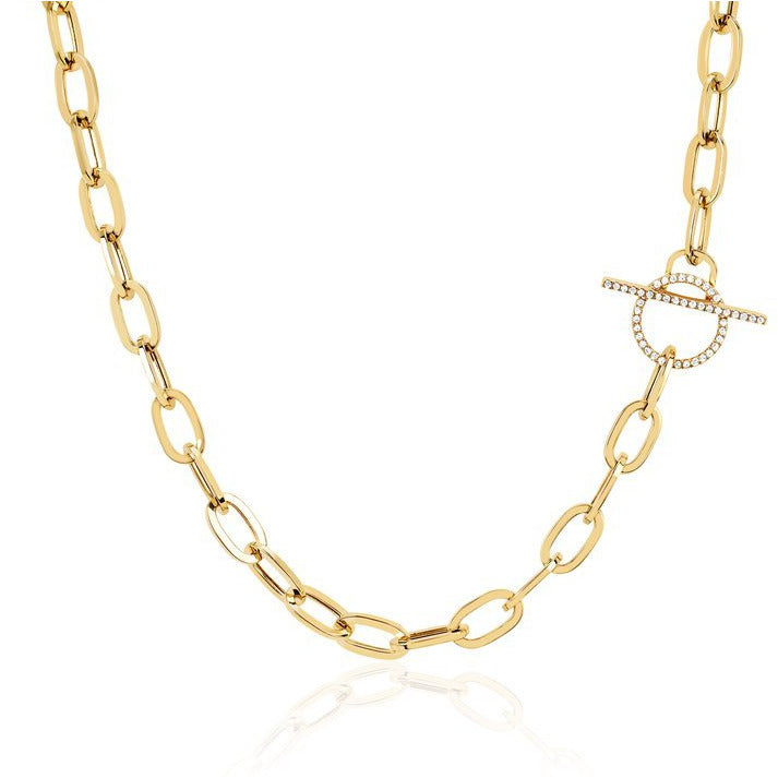 EF Collection Jumbo Diamond Toggle Necklace